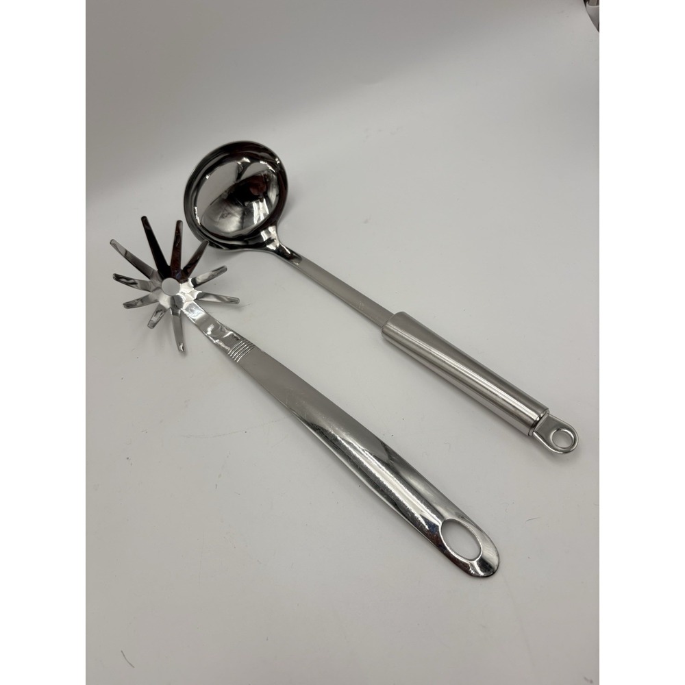 Oneida 18/8 Stainless Steel Pasta Spoon & Ladle Serving Utensil Set 2 Pc